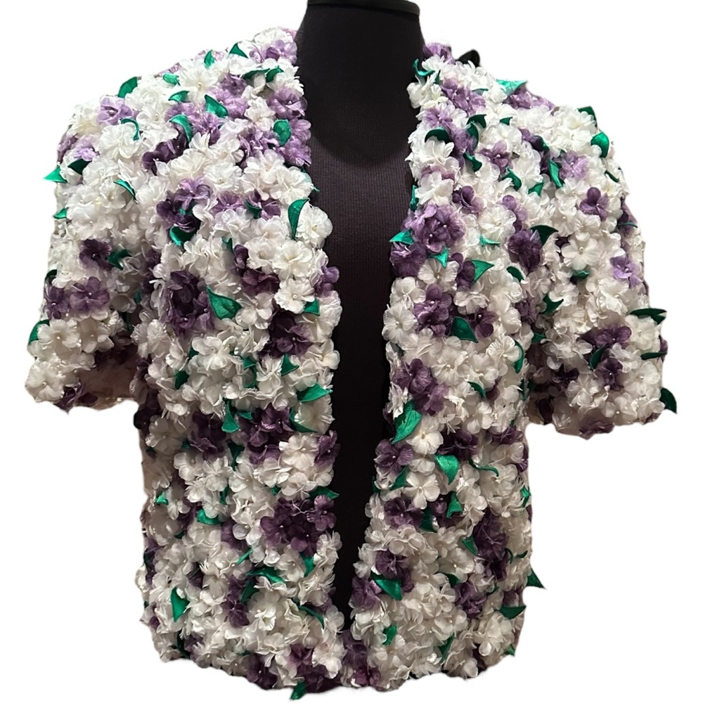 Exquisite Vintage MAGGY REEVES Couture Floral Jacket